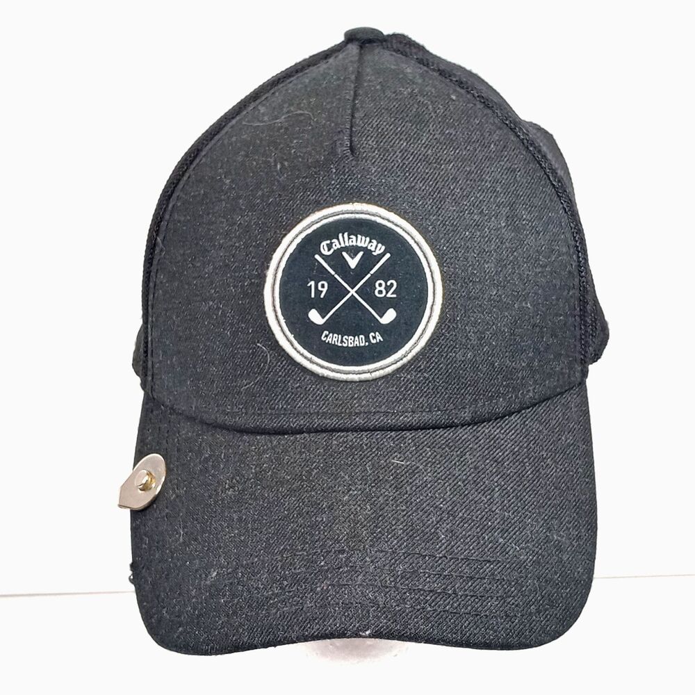 Callaway Golf Hat Black Trucker Snapback Cap Carlsbad CA 1982 Crossed Clubs...